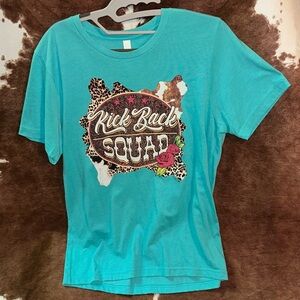 Bella Canvas Teal 'Kick Back Squad' Short Sleeve Tee
